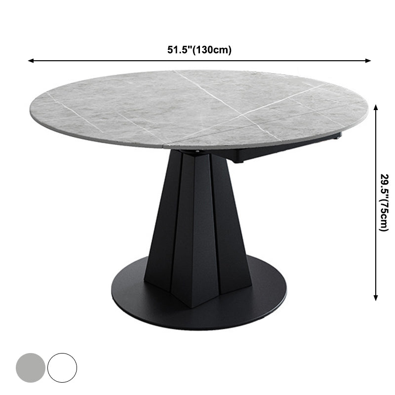 Modern Style Sintered Stone Dining Room Table Round Home Table with Metal Base Clearhalo ' dining_table' 'Dining Tables & Seating' 'Dining Tables' 'Furniture' 'furniture_dining_table' 'Kitchen & Dining Furniture' 'kitchen&dining_furn' 'kitchen' 'kitchen_dining_table' 3670950