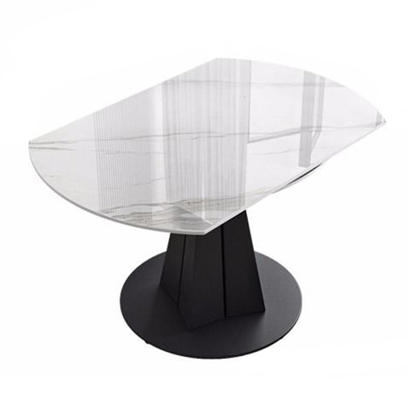 Modern Style Sintered Stone Dining Room Table Round Home Table with Metal Base Clearhalo ' dining_table' 'Dining Tables & Seating' 'Dining Tables' 'Furniture' 'furniture_dining_table' 'Kitchen & Dining Furniture' 'kitchen&dining_furn' 'kitchen' 'kitchen_dining_table' 3670951
