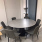 Modern Style Sintered Stone Dining Room Table Round Home Table with Metal Base Clearhalo ' dining_table' 'Dining Tables & Seating' 'Dining Tables' 'Furniture' 'furniture_dining_table' 'Kitchen & Dining Furniture' 'kitchen&dining_furn' 'kitchen' 'kitchen_dining_table' 3670952