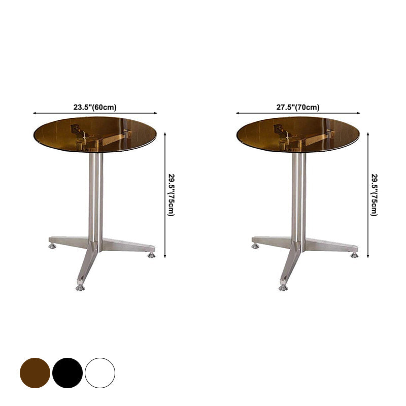 Contemporary Round Dining Room Table Tempered Glass Table with Pedestal Base for Dining Room Clearhalo ' dining_table' 'Dining Tables & Seating' 'Dining Tables' 'furn' 'furn_dining_table' 'Furniture' 'furniture_dining_table' 'Kitchen & Dining Furniture' 'kitchen&dining_furn' 'kitchen' 'kitchen_dining_table' 3670962