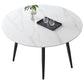 Modern Style Sintered Stone Dining Table White Round Home Table with Black Frame Clearhalo ' dining_table' 'Dining Tables & Seating' 'Dining Tables' 'furn' 'furn_dining_table' 'Furniture' 'furniture_dining_table' 'Kitchen & Dining Furniture' 'kitchen&dining_furn' 'kitchen' 'kitchen_dining_table' 3670967