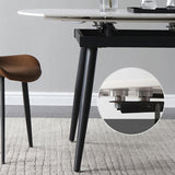 Modern Style Sintered Stone Dining Table White Round Home Table with Black Frame Clearhalo ' dining_table' 'Dining Tables & Seating' 'Dining Tables' 'furn' 'furn_dining_table' 'Furniture' 'furniture_dining_table' 'Kitchen & Dining Furniture' 'kitchen&dining_furn' 'kitchen' 'kitchen_dining_table' 3670970