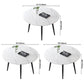 Modern Style Sintered Stone Dining Table White Round Home Table with Black Frame Clearhalo ' dining_table' 'Dining Tables & Seating' 'Dining Tables' 'furn' 'furn_dining_table' 'Furniture' 'furniture_dining_table' 'Kitchen & Dining Furniture' 'kitchen&dining_furn' 'kitchen' 'kitchen_dining_table' 3670972
