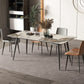 Metal Contemporary Rectangular Dining Table Sintered Stone Table for Kitchen and Dining Room Clearhalo ' dining_table' 'Dining Tables & Seating' 'Dining Tables' 'furn' 'furn_dining_table' 'Furniture' 'furniture_dining_table' 'Kitchen & Dining Furniture' 'kitchen&dining_furn' 'kitchen' 'kitchen_dining_table' 3670975