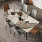Metal Contemporary Rectangular Dining Table Sintered Stone Table for Kitchen and Dining Room Clearhalo ' dining_table' 'Dining Tables & Seating' 'Dining Tables' 'furn' 'furn_dining_table' 'Furniture' 'furniture_dining_table' 'Kitchen & Dining Furniture' 'kitchen&dining_furn' 'kitchen' 'kitchen_dining_table' 3670979