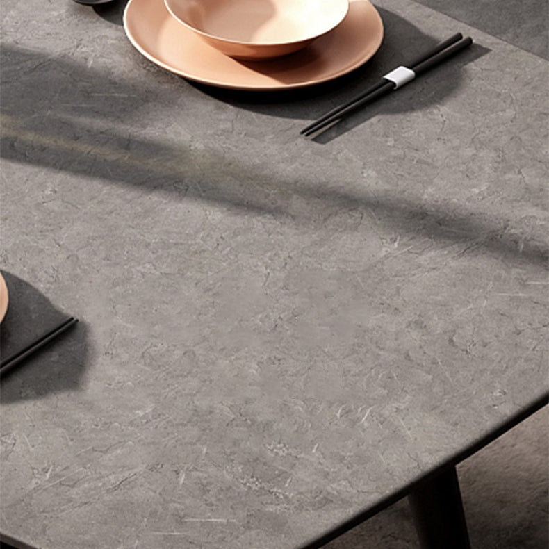 Metal Contemporary Rectangular Dining Table Sintered Stone Table for Kitchen and Dining Room Clearhalo ' dining_table' 'Dining Tables & Seating' 'Dining Tables' 'furn' 'furn_dining_table' 'Furniture' 'furniture_dining_table' 'Kitchen & Dining Furniture' 'kitchen&dining_furn' 'kitchen' 'kitchen_dining_table' 3670981