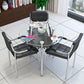 Modern Style Tempered Glass Dining Table Tripod Base Dining Site Table for Dining Room Clearhalo ' dining_table' 'Dining Tables & Seating' 'Dining Tables' 'furn' 'furn_dining_table' 'Furniture' 'furniture_dining_table' 'Kitchen & Dining Furniture' 'kitchen&dining_furn' 'kitchen' 'kitchen_dining_table' 3670992