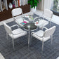 Modern Style Tempered Glass Dining Table Tripod Base Dining Site Table for Dining Room Clearhalo ' dining_table' 'Dining Tables & Seating' 'Dining Tables' 'furn' 'furn_dining_table' 'Furniture' 'furniture_dining_table' 'Kitchen & Dining Furniture' 'kitchen&dining_furn' 'kitchen' 'kitchen_dining_table' 3670994