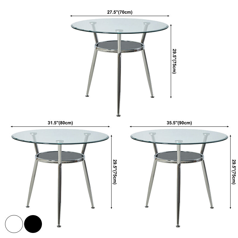 Modern Style Tempered Glass Dining Table Tripod Base Dining Site Table for Dining Room Clearhalo ' dining_table' 'Dining Tables & Seating' 'Dining Tables' 'furn' 'furn_dining_table' 'Furniture' 'furniture_dining_table' 'Kitchen & Dining Furniture' 'kitchen&dining_furn' 'kitchen' 'kitchen_dining_table' 3670999