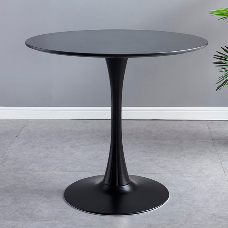 Round Modern Style Solid Wood Dining Table Dining Furniture with Tulip Base Black Without Chairs Clearhalo ' dining_table' 'Dining Tables & Seating' 'Dining Tables' 'furn' 'furn_dining_table' 'Furniture' 'furniture_dining_table' 'Kitchen & Dining Furniture' 'kitchen&dining_furn' 'kitchen' 'kitchen_dining_table' 3671002