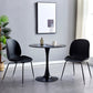Round Modern Style Solid Wood Dining Table Dining Furniture with Tulip Base Black 23.6"L x 23.6"W x 28.7"H Without Chairs Clearhalo ' dining_table' 'Dining Tables & Seating' 'Dining Tables' 'furn' 'furn_dining_table' 'Furniture' 'furniture_dining_table' 'Kitchen & Dining Furniture' 'kitchen&dining_furn' 'kitchen' 'kitchen_dining_table' 3671003