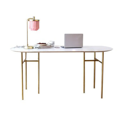 Minimalist Gold Solid Wood Dining Table Standard Kitchen Dining Table with 6 Legs Base Gold Without Chairs Clearhalo ' dining_table' 'Dining Tables & Seating' 'Dining Tables' 'furn' 'furn_dining_table' 'Furniture' 'furniture_dining_table' 'Kitchen & Dining Furniture' 'kitchen&dining_furn' 'kitchen' 'kitchen_dining_table' 3671016