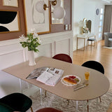 Minimalist Gold Solid Wood Dining Table Standard Kitchen Dining Table with 6 Legs Base Clearhalo ' dining_table' 'Dining Tables & Seating' 'Dining Tables' 'furn' 'furn_dining_table' 'Furniture' 'furniture_dining_table' 'Kitchen & Dining Furniture' 'kitchen&dining_furn' 'kitchen' 'kitchen_dining_table' 3671020
