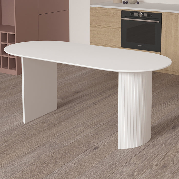 Contemporary Oval Dining Table Pine Solid Wood Table with Double Pedestal for Dining Room Clearhalo ' dining_table' 'Dining Tables & Seating' 'Dining Tables' 'furn' 'furn_dining_table' 'Furniture' 'furniture_dining_table' 'Kitchen & Dining Furniture' 'kitchen&dining_furn' 'kitchen' 'kitchen_dining_table' 3671026