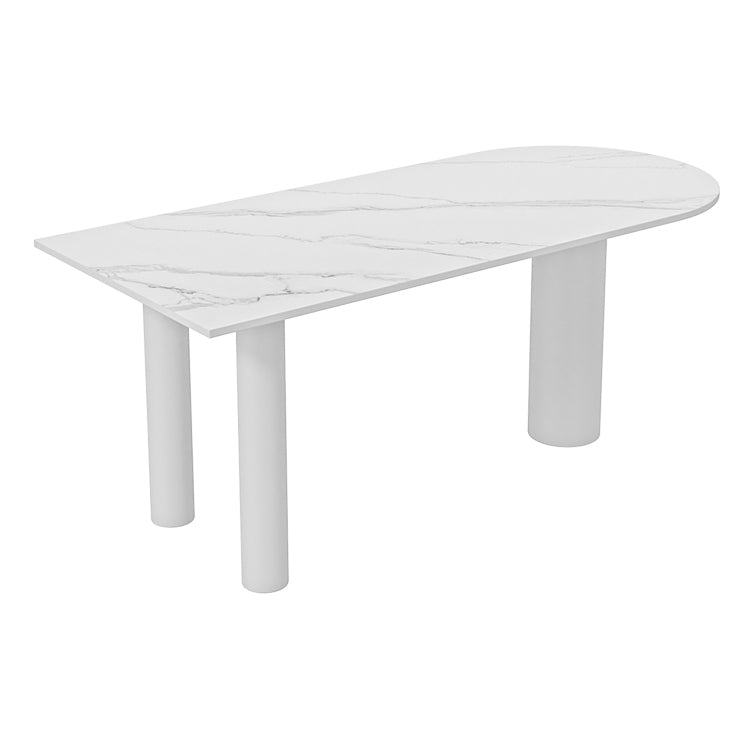 Solid Wood Contemporary Free Form Dining Table Sintered Stone Table for Dining Room and Kitchen White Without Chairs Clearhalo ' dining_table' 'Dining Tables & Seating' 'Dining Tables' 'furn' 'furn_dining_table' 'Furniture' 'furniture_dining_table' 'Kitchen & Dining Furniture' 'kitchen&dining_furn' 'kitchen' 'kitchen_dining_table' 3671031