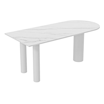 Solid Wood Contemporary Free Form Dining Table Sintered Stone Table for Dining Room and Kitchen White Without Chairs Clearhalo ' dining_table' 'Dining Tables & Seating' 'Dining Tables' 'furn' 'furn_dining_table' 'Furniture' 'furniture_dining_table' 'Kitchen & Dining Furniture' 'kitchen&dining_furn' 'kitchen' 'kitchen_dining_table' 3671031