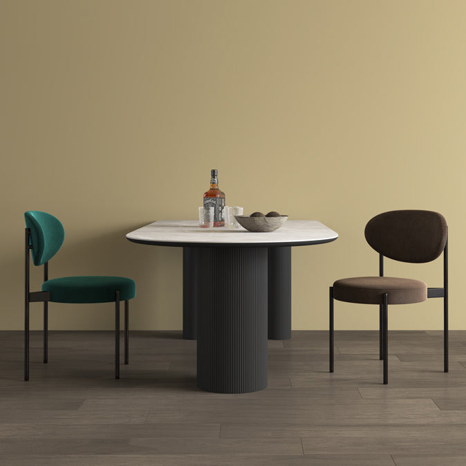Solid Wood Contemporary Free Form Dining Table Sintered Stone Table for Dining Room and Kitchen Black Without Chairs Clearhalo ' dining_table' 'Dining Tables & Seating' 'Dining Tables' 'furn' 'furn_dining_table' 'Furniture' 'furniture_dining_table' 'Kitchen & Dining Furniture' 'kitchen&dining_furn' 'kitchen' 'kitchen_dining_table' 3671032