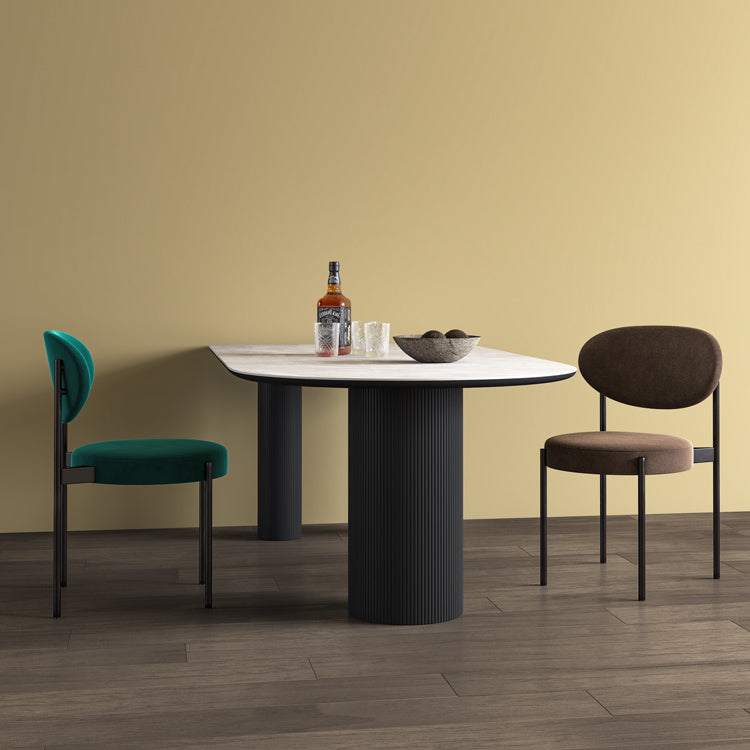 Solid Wood Contemporary Free Form Dining Table Sintered Stone Table for Dining Room and Kitchen Clearhalo ' dining_table' 'Dining Tables & Seating' 'Dining Tables' 'furn' 'furn_dining_table' 'Furniture' 'furniture_dining_table' 'Kitchen & Dining Furniture' 'kitchen&dining_furn' 'kitchen' 'kitchen_dining_table' 3671039