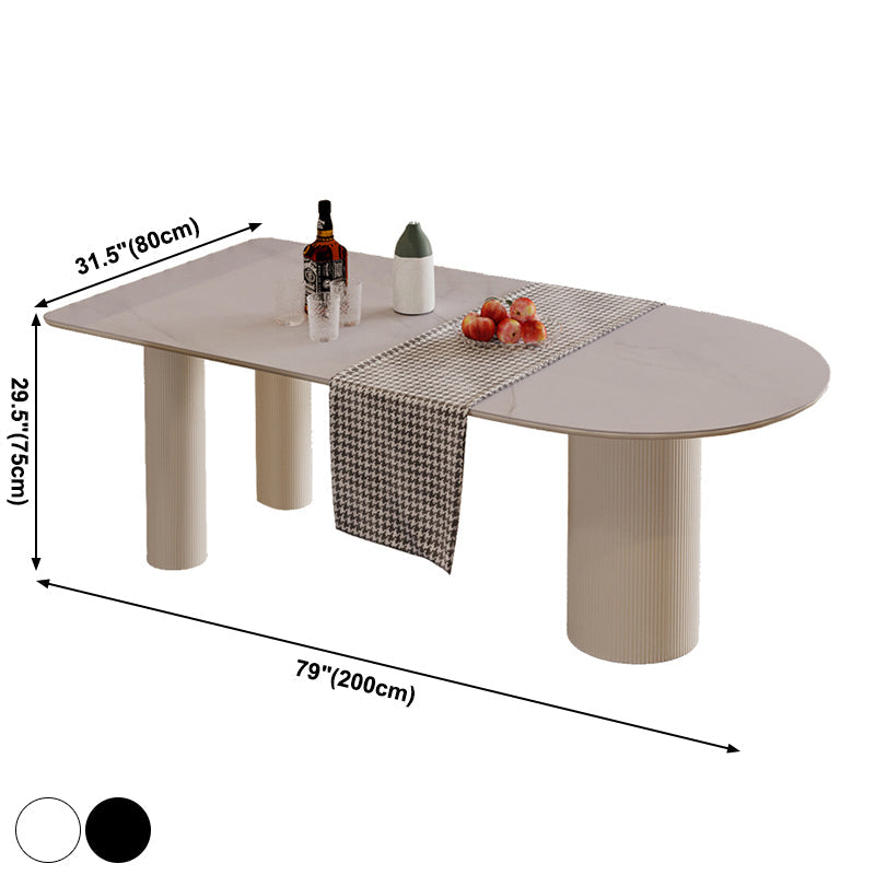 Solid Wood Contemporary Free Form Dining Table Sintered Stone Table for Dining Room and Kitchen Clearhalo ' dining_table' 'Dining Tables & Seating' 'Dining Tables' 'furn' 'furn_dining_table' 'Furniture' 'furniture_dining_table' 'Kitchen & Dining Furniture' 'kitchen&dining_furn' 'kitchen' 'kitchen_dining_table' 3671042
