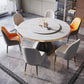 Contemporary Sintered Stone Dining Table Round Table with Metallic Base Clearhalo ' dining_table' 'Dining Tables & Seating' 'Dining Tables' 'furn' 'furn_dining_table' 'Furniture' 'furniture_dining_table' 'Kitchen & Dining Furniture' 'kitchen&dining_furn' 'kitchen' 'kitchen_dining_table' 3671047