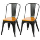 Industrial Dining Room Chair Slat Back Side Chair with Metal Legs for Home Use Brown 2 Piece Set Clearhalo ' kitchen&dining_furn' 'Dining Chairs' 'Dining Tables & Seating' 'dining_chair' 'furn' 'furn_dining_chair' 'Furniture' 'furniture_dining_chair' 'Kitchen & Dining Furniture' 'kitchen' 3671068