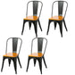Industrial Dining Room Chair Slat Back Side Chair with Metal Legs for Home Use Brown 4 Piece Set Clearhalo ' kitchen&dining_furn' 'Dining Chairs' 'Dining Tables & Seating' 'dining_chair' 'furn' 'furn_dining_chair' 'Furniture' 'furniture_dining_chair' 'Kitchen & Dining Furniture' 'kitchen' 3671072