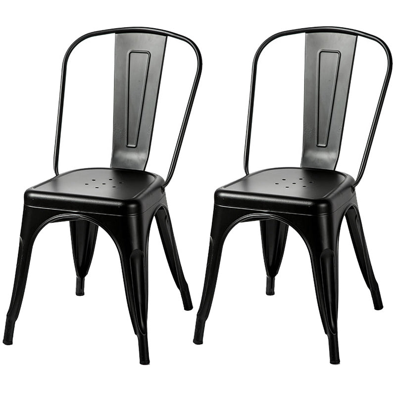 Industrial Dining Room Chair Slat Back Side Chair with Metal Legs for Home Use Black 2 Piece Set Clearhalo ' kitchen&dining_furn' 'Dining Chairs' 'Dining Tables & Seating' 'dining_chair' 'furn' 'furn_dining_chair' 'Furniture' 'furniture_dining_chair' 'Kitchen & Dining Furniture' 'kitchen' 3671074