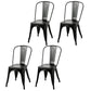 Industrial Dining Room Chair Slat Back Side Chair with Metal Legs for Home Use Black 4 Piece Set Clearhalo ' kitchen&dining_furn' 'Dining Chairs' 'Dining Tables & Seating' 'dining_chair' 'furn' 'furn_dining_chair' 'Furniture' 'furniture_dining_chair' 'Kitchen & Dining Furniture' 'kitchen' 3671076
