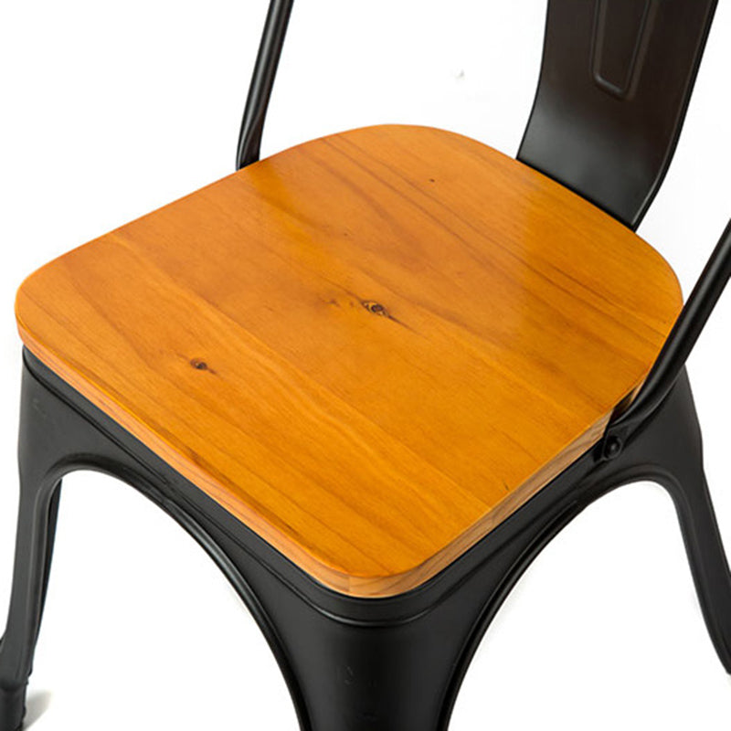 Industrial Dining Room Chair Slat Back Side Chair with Metal Legs for Home Use Clearhalo ' kitchen&dining_furn' 'Dining Chairs' 'Dining Tables & Seating' 'dining_chair' 'furn' 'furn_dining_chair' 'Furniture' 'furniture_dining_chair' 'Kitchen & Dining Furniture' 'kitchen' 3671077