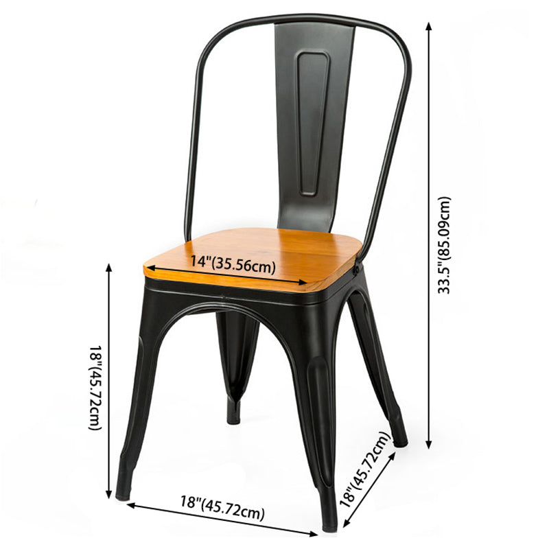 Industrial Dining Room Chair Slat Back Side Chair with Metal Legs for Home Use Clearhalo ' kitchen&dining_furn' 'Dining Chairs' 'Dining Tables & Seating' 'dining_chair' 'furn' 'furn_dining_chair' 'Furniture' 'furniture_dining_chair' 'Kitchen & Dining Furniture' 'kitchen' 3671078