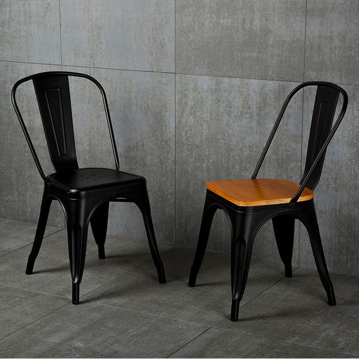 Industrial Dining Room Chair Slat Back Side Chair with Metal Legs for Home Use Clearhalo ' kitchen&dining_furn' 'Dining Chairs' 'Dining Tables & Seating' 'dining_chair' 'furn' 'furn_dining_chair' 'Furniture' 'furniture_dining_chair' 'Kitchen & Dining Furniture' 'kitchen' 3671079