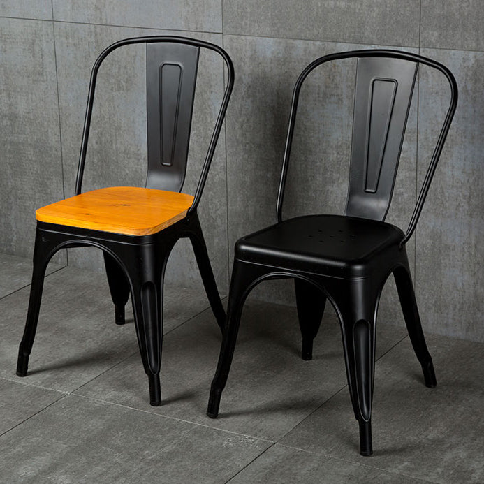 Industrial Dining Room Chair Slat Back Side Chair with Metal Legs for Home Use Clearhalo ' kitchen&dining_furn' 'Dining Chairs' 'Dining Tables & Seating' 'dining_chair' 'furn' 'furn_dining_chair' 'Furniture' 'furniture_dining_chair' 'Kitchen & Dining Furniture' 'kitchen' 3671081