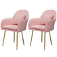Glam Dining Arm Chair Solid Back Side Chair with 4 Metal Legs for Home Use Pink 2 Piece Set Brass Gold Clearhalo ' kitchen&dining_furn' 'Dining Chairs' 'Dining Tables & Seating' 'dining_chair' 'furn' 'furn_dining_chair' 'Furniture' 'furniture_dining_chair' 'Kitchen & Dining Furniture' 'kitchen' 3671084