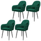 Glam Dining Arm Chair Solid Back Side Chair with 4 Metal Legs for Home Use Blackish Green 4 Piece Set Black Clearhalo ' kitchen&dining_furn' 'Dining Chairs' 'Dining Tables & Seating' 'dining_chair' 'furn' 'furn_dining_chair' 'Furniture' 'furniture_dining_chair' 'Kitchen & Dining Furniture' 'kitchen' 3671093