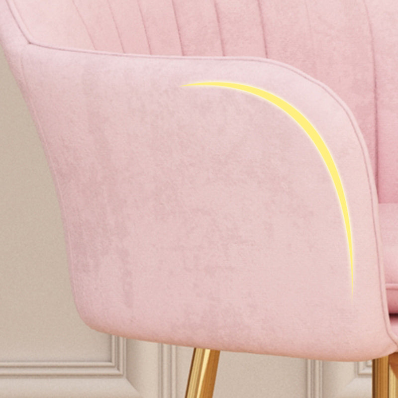 Glam Dining Arm Chair Solid Back Side Chair with 4 Metal Legs for Home Use Clearhalo ' kitchen&dining_furn' 'Dining Chairs' 'Dining Tables & Seating' 'dining_chair' 'furn' 'furn_dining_chair' 'Furniture' 'furniture_dining_chair' 'Kitchen & Dining Furniture' 'kitchen' 3671094