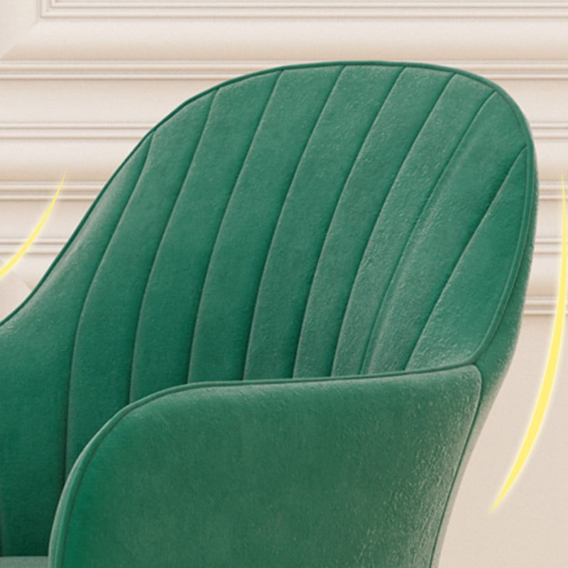 Glam Dining Arm Chair Solid Back Side Chair with 4 Metal Legs for Home Use Clearhalo ' kitchen&dining_furn' 'Dining Chairs' 'Dining Tables & Seating' 'dining_chair' 'furn' 'furn_dining_chair' 'Furniture' 'furniture_dining_chair' 'Kitchen & Dining Furniture' 'kitchen' 3671100