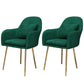 Glam Dining Arm Chair Solid Back Side Chair with 4 Metal Legs for Home Use Blackish Green 2 Piece Set Brass Gold Clearhalo ' kitchen&dining_furn' 'Dining Chairs' 'Dining Tables & Seating' 'dining_chair' 'furn' 'furn_dining_chair' 'Furniture' 'furniture_dining_chair' 'Kitchen & Dining Furniture' 'kitchen' 3671102
