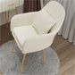 Glam Dining Arm Chair Solid Back Side Chair with 4 Metal Legs for Home Use Off-White 1 Piece Brass Gold Clearhalo ' kitchen&dining_furn' 'Dining Chairs' 'Dining Tables & Seating' 'dining_chair' 'furn' 'furn_dining_chair' 'Furniture' 'furniture_dining_chair' 'Kitchen & Dining Furniture' 'kitchen' 3671104