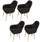 Glam Dining Arm Chair Solid Back Side Chair with 4 Metal Legs for Home Use Black 4 Piece Set Brass Gold Clearhalo ' kitchen&dining_furn' 'Dining Chairs' 'Dining Tables & Seating' 'dining_chair' 'furn' 'furn_dining_chair' 'Furniture' 'furniture_dining_chair' 'Kitchen & Dining Furniture' 'kitchen' 3671109