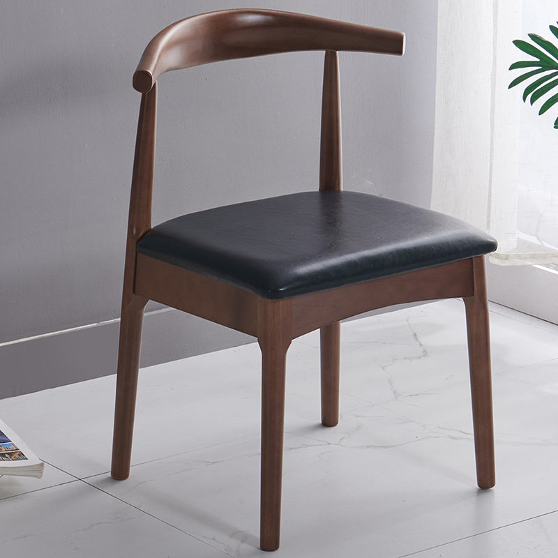 Contemporary Dining Chair Open Back Side Chair with Wood Legs for Home Use Black 1 Piece Walnut Clearhalo ' kitchen&dining_furn' 'Dining Chairs' 'Dining Tables & Seating' 'dining_chair' 'furn' 'furn_dining_chair' 'Furniture' 'furniture_dining_chair' 'Kitchen & Dining Furniture' 'kitchen' 3671129