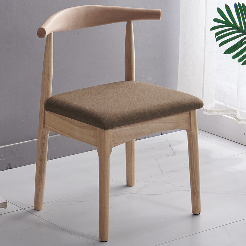 Contemporary Dining Chair Open Back Side Chair with Wood Legs for Home Use Coffee 1 Piece Natural Wood Clearhalo ' kitchen&dining_furn' 'Dining Chairs' 'Dining Tables & Seating' 'dining_chair' 'furn' 'furn_dining_chair' 'Furniture' 'furniture_dining_chair' 'Kitchen & Dining Furniture' 'kitchen' 3671135