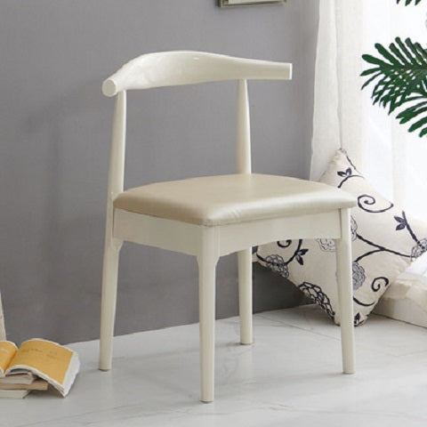 Contemporary Dining Chair Open Back Side Chair with Wood Legs for Home Use White 1 Piece White Clearhalo ' kitchen&dining_furn' 'Dining Chairs' 'Dining Tables & Seating' 'dining_chair' 'furn' 'furn_dining_chair' 'Furniture' 'furniture_dining_chair' 'Kitchen & Dining Furniture' 'kitchen' 3671138