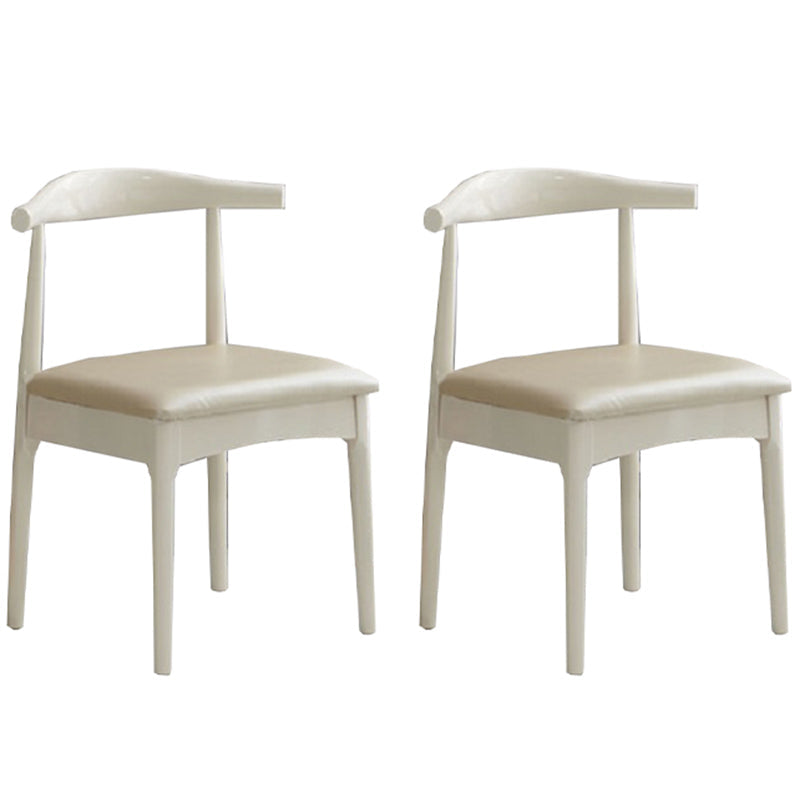 Contemporary Dining Chair Open Back Side Chair with Wood Legs for Home Use White 2 Piece Set White Clearhalo ' kitchen&dining_furn' 'Dining Chairs' 'Dining Tables & Seating' 'dining_chair' 'furn' 'furn_dining_chair' 'Furniture' 'furniture_dining_chair' 'Kitchen & Dining Furniture' 'kitchen' 3671139