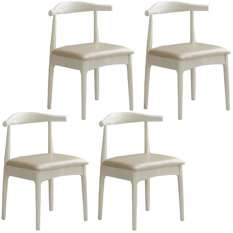 Contemporary Dining Chair Open Back Side Chair with Wood Legs for Home Use White 4 Piece Set White Clearhalo ' kitchen&dining_furn' 'Dining Chairs' 'Dining Tables & Seating' 'dining_chair' 'furn' 'furn_dining_chair' 'Furniture' 'furniture_dining_chair' 'Kitchen & Dining Furniture' 'kitchen' 3671140