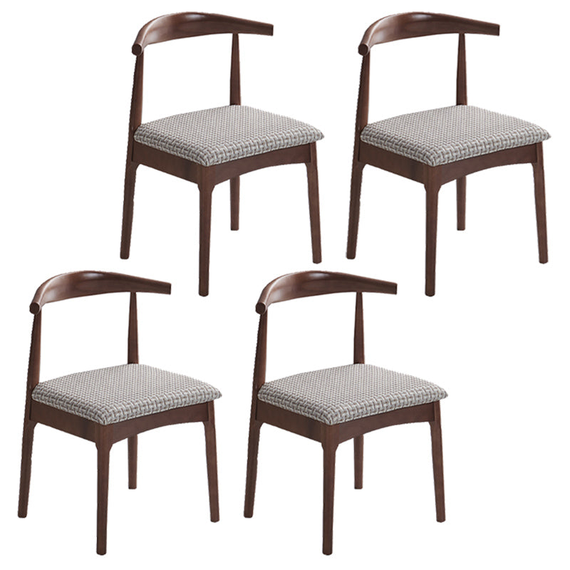Contemporary Dining Chair Open Back Side Chair with Wood Legs for Home Use Off-White 4 Piece Set Walnut Clearhalo ' kitchen&dining_furn' 'Dining Chairs' 'Dining Tables & Seating' 'dining_chair' 'furn' 'furn_dining_chair' 'Furniture' 'furniture_dining_chair' 'Kitchen & Dining Furniture' 'kitchen' 3671143