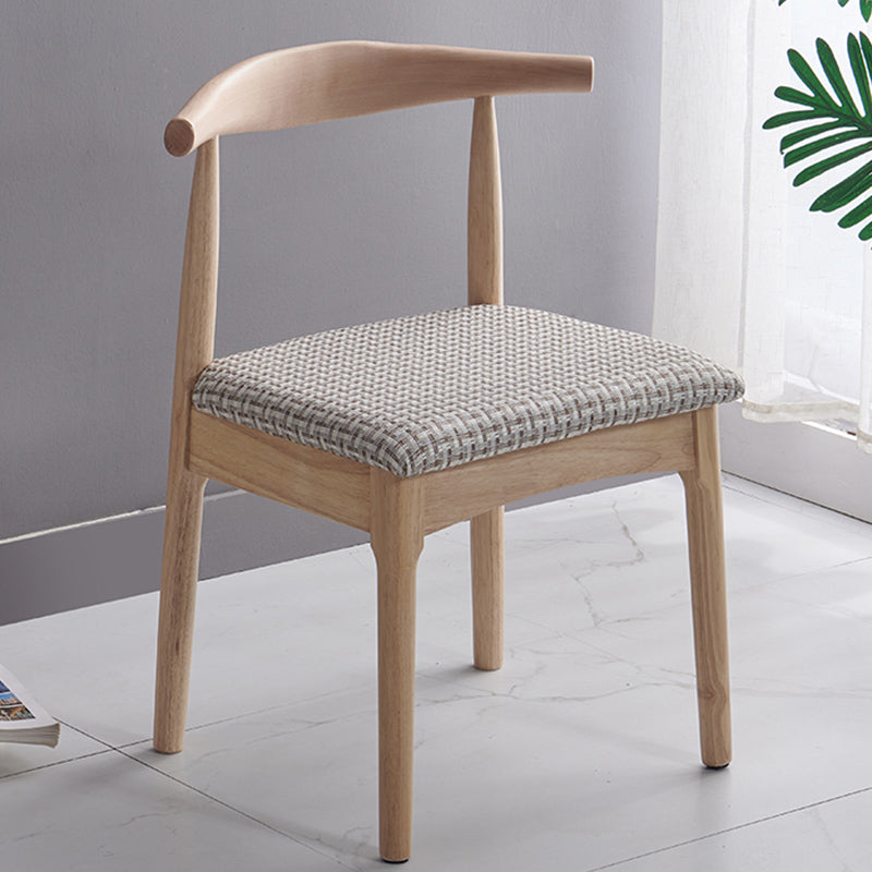 Contemporary Dining Chair Open Back Side Chair with Wood Legs for Home Use Off-White 1 Piece Natural Wood Clearhalo ' kitchen&dining_furn' 'Dining Chairs' 'Dining Tables & Seating' 'dining_chair' 'furn' 'furn_dining_chair' 'Furniture' 'furniture_dining_chair' 'Kitchen & Dining Furniture' 'kitchen' 3671144