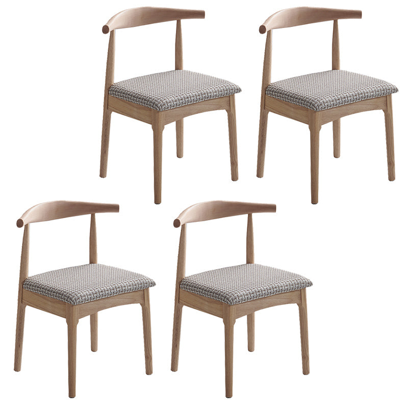 Contemporary Dining Chair Open Back Side Chair with Wood Legs for Home Use Off-White 4 Piece Set Natural Wood Clearhalo ' kitchen&dining_furn' 'Dining Chairs' 'Dining Tables & Seating' 'dining_chair' 'furn' 'furn_dining_chair' 'Furniture' 'furniture_dining_chair' 'Kitchen & Dining Furniture' 'kitchen' 3671146