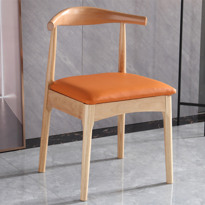 Contemporary Dining Chair Open Back Side Chair with Wood Legs for Home Use Orange 1 Piece Natural Wood Clearhalo ' kitchen&dining_furn' 'Dining Chairs' 'Dining Tables & Seating' 'dining_chair' 'furn' 'furn_dining_chair' 'Furniture' 'furniture_dining_chair' 'Kitchen & Dining Furniture' 'kitchen' 3671153