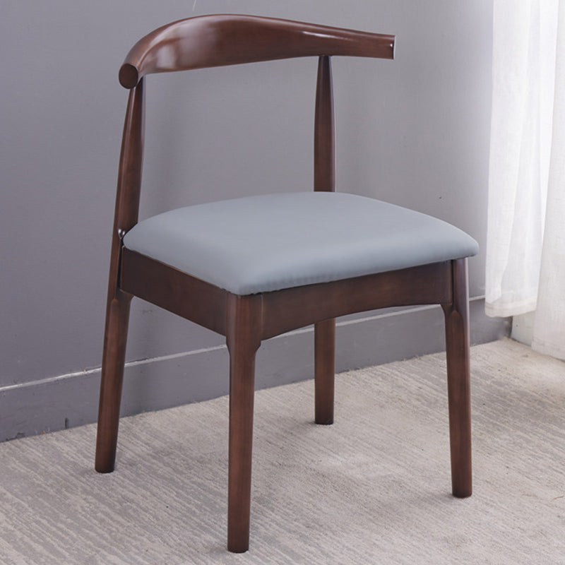 Contemporary Dining Chair Open Back Side Chair with Wood Legs for Home Use Grey 1 Piece Walnut Clearhalo ' kitchen&dining_furn' 'Dining Chairs' 'Dining Tables & Seating' 'dining_chair' 'furn' 'furn_dining_chair' 'Furniture' 'furniture_dining_chair' 'Kitchen & Dining Furniture' 'kitchen' 3671159