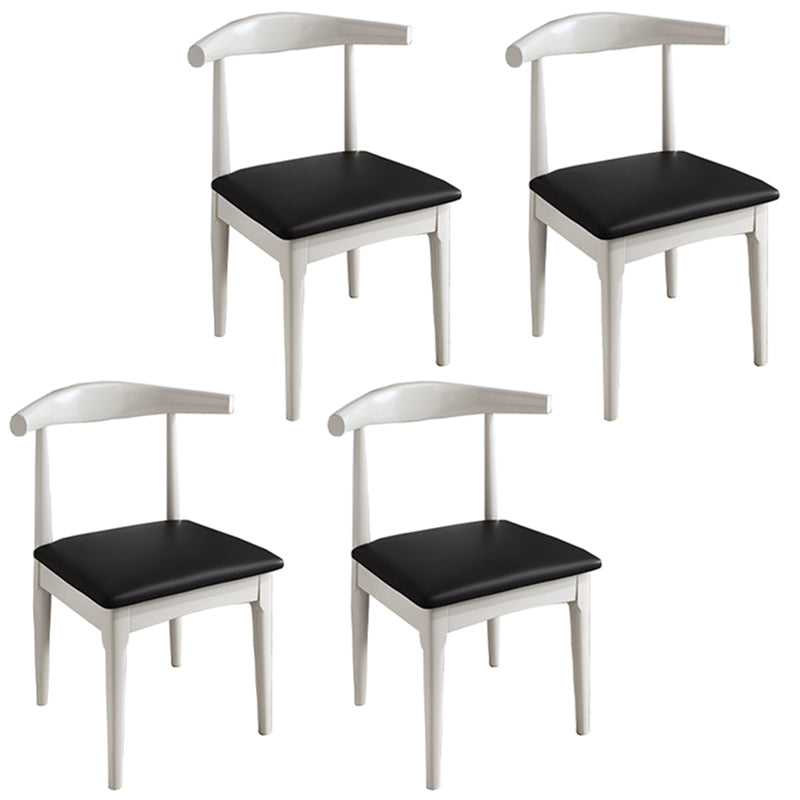 Contemporary Dining Chair Open Back Side Chair with Wood Legs for Home Use Black 4 Piece Set White Clearhalo ' kitchen&dining_furn' 'Dining Chairs' 'Dining Tables & Seating' 'dining_chair' 'furn' 'furn_dining_chair' 'Furniture' 'furniture_dining_chair' 'Kitchen & Dining Furniture' 'kitchen' 3671164